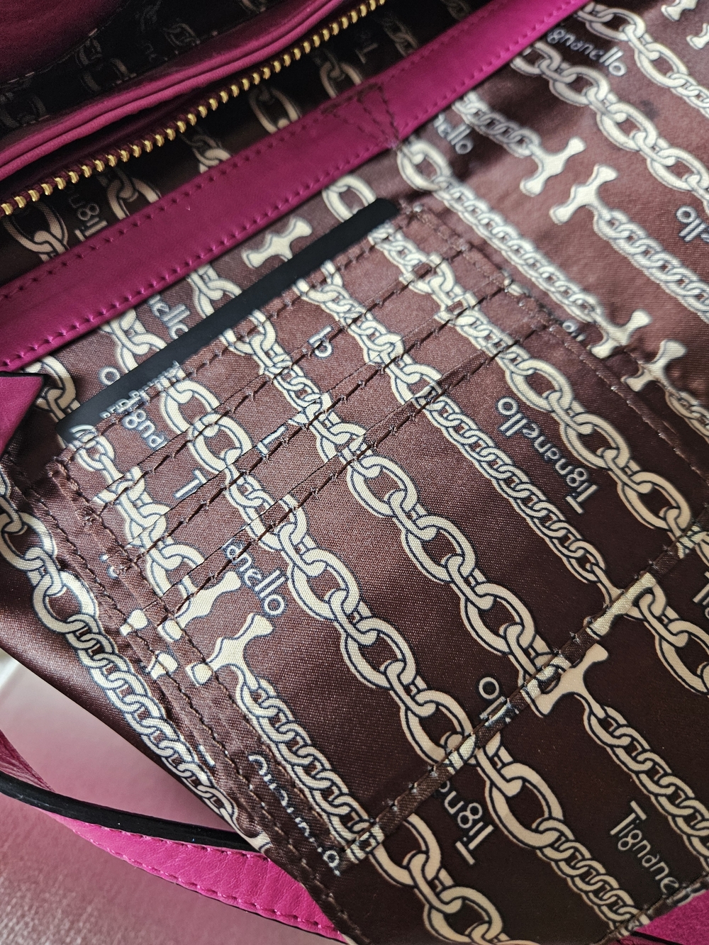 Tignanello Triple Entry Pink Leather Shopper - Picture 5 of 9